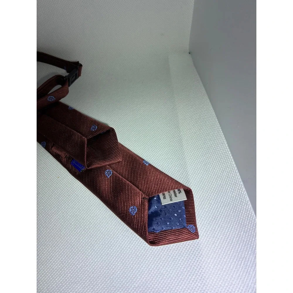 Boys Tie Bundle 3pc Clip-On and Zipper Ties Olive Burgundy Grey Formal Wear